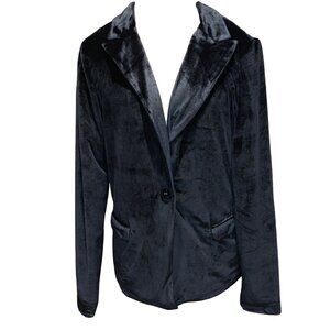 Agnes & Dora Womens M Black Velvet Blazer Jacket Classic Whimsy